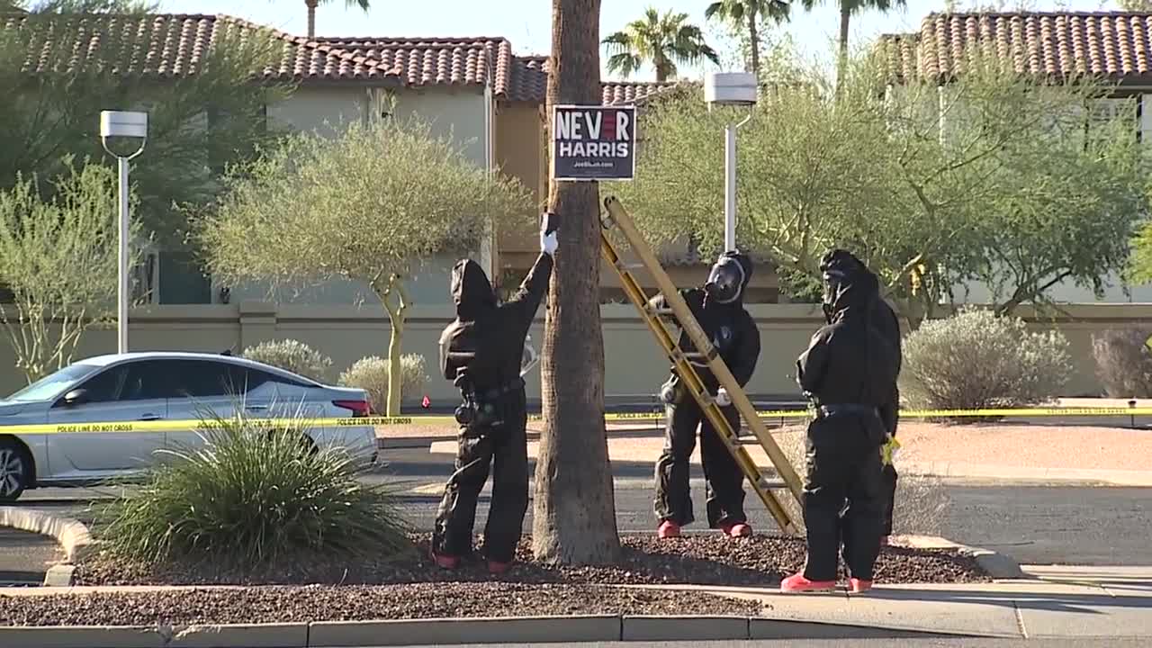 Suspect Apprehended For Shooting At Tempe DNC Office & Hanging White Powdered Political Signs