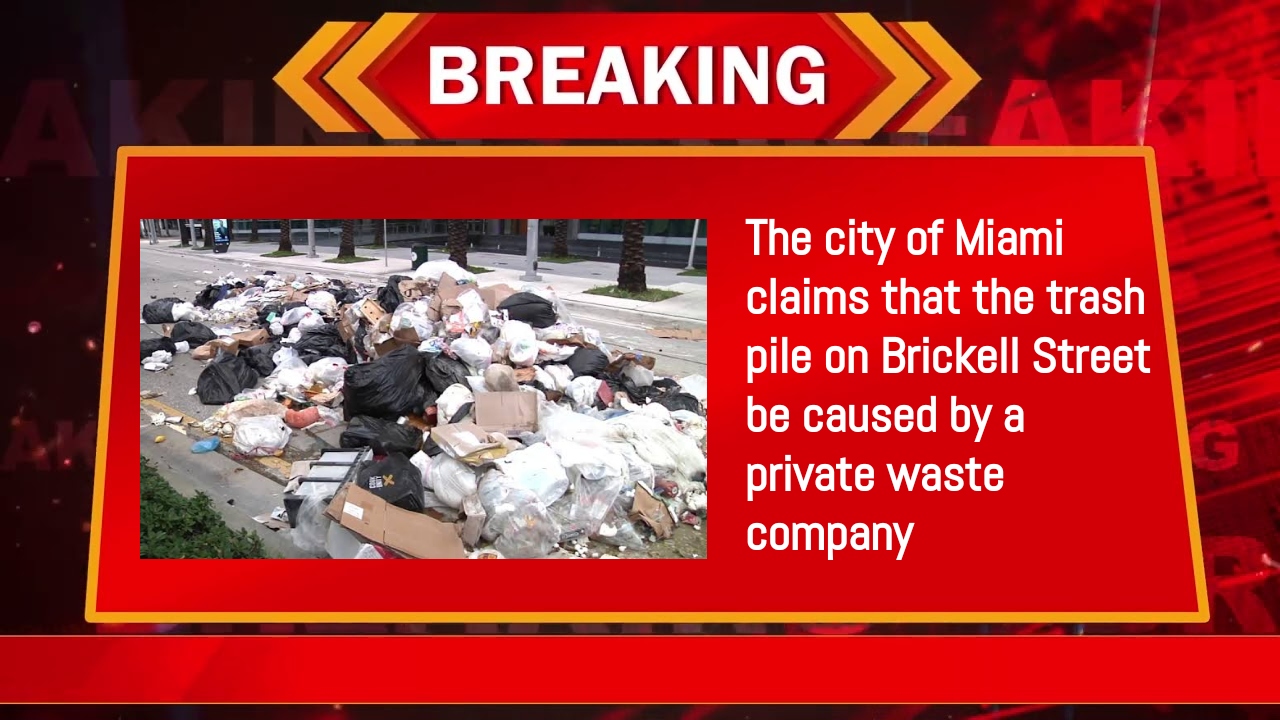 The city of Miami claims that the trash pile on Brickell Street be caused by a private waste company